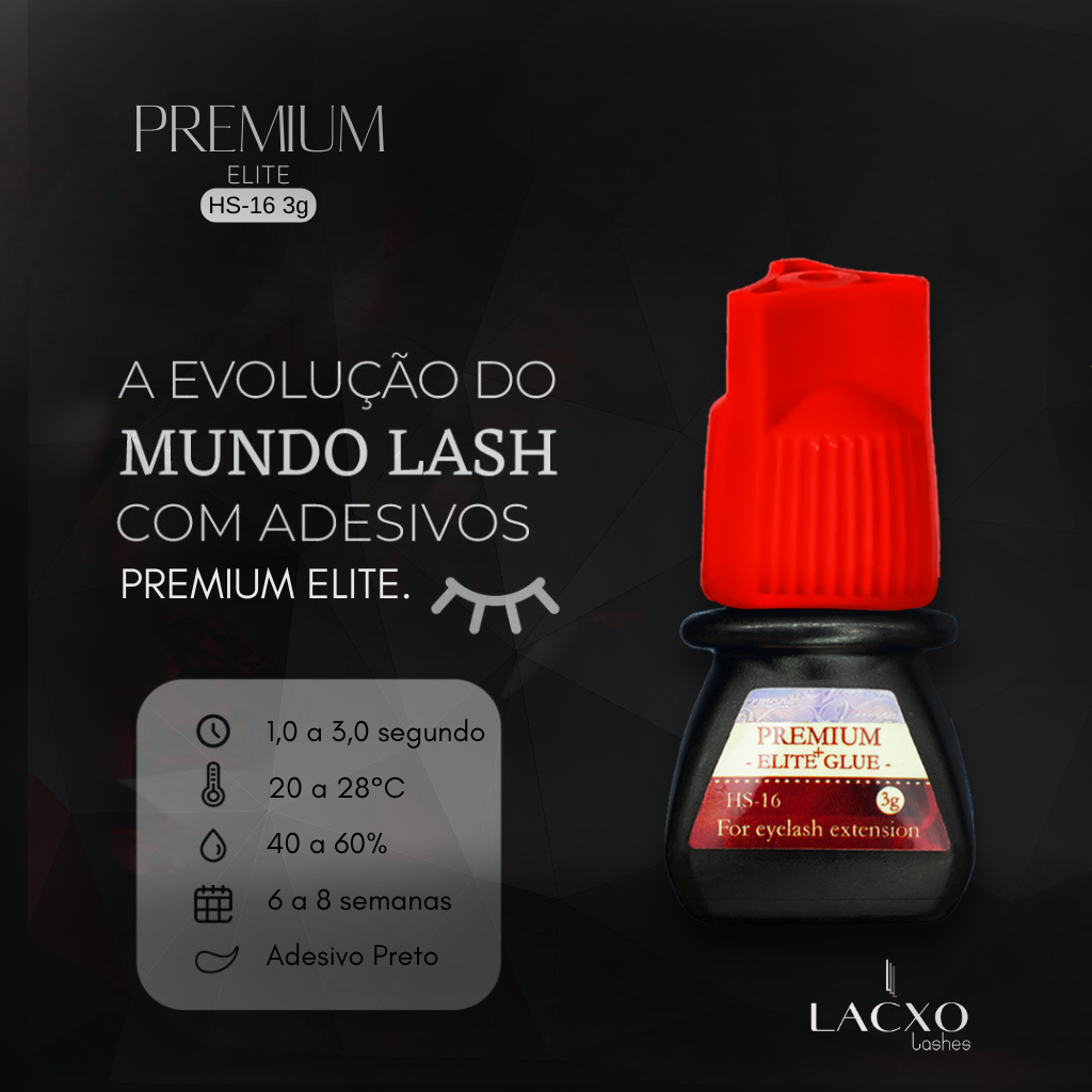 Cola Elite HS-16 3g e 5g Premium - Extensão de cílios - LACXO LASHES