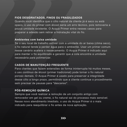 Acqua Primer Master Elite 45ml - Extensão de Cílios